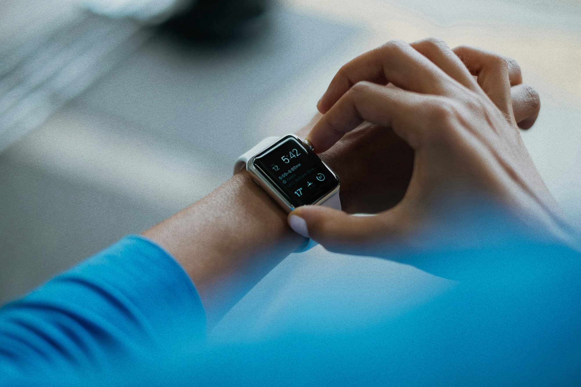 Health tracking data displayed on a smartwatch.